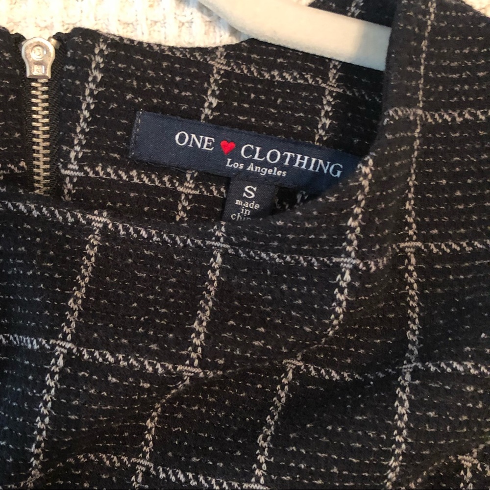 One Clothing Los Angeles Black Plaid Dress - Picture 8 of 8